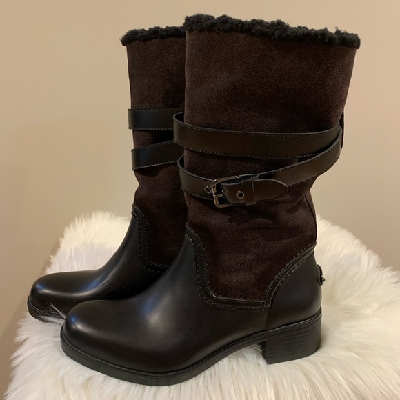 New COACH Women’s Zena pull on Mid calf Boots size 8B - Picture 12 of 14